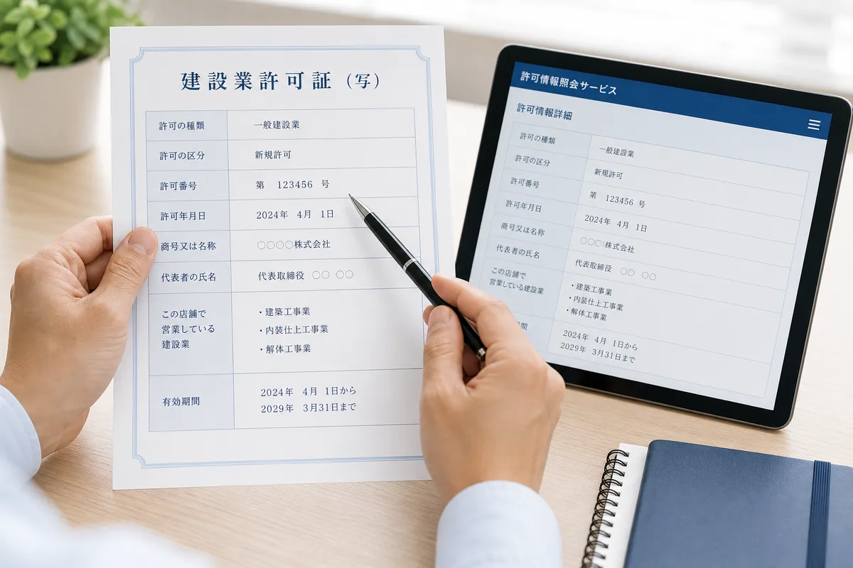 建設業許可番号をどうやって確認しますか?