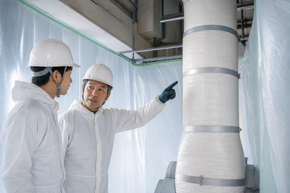 配管保温材の除去工事の流れは？