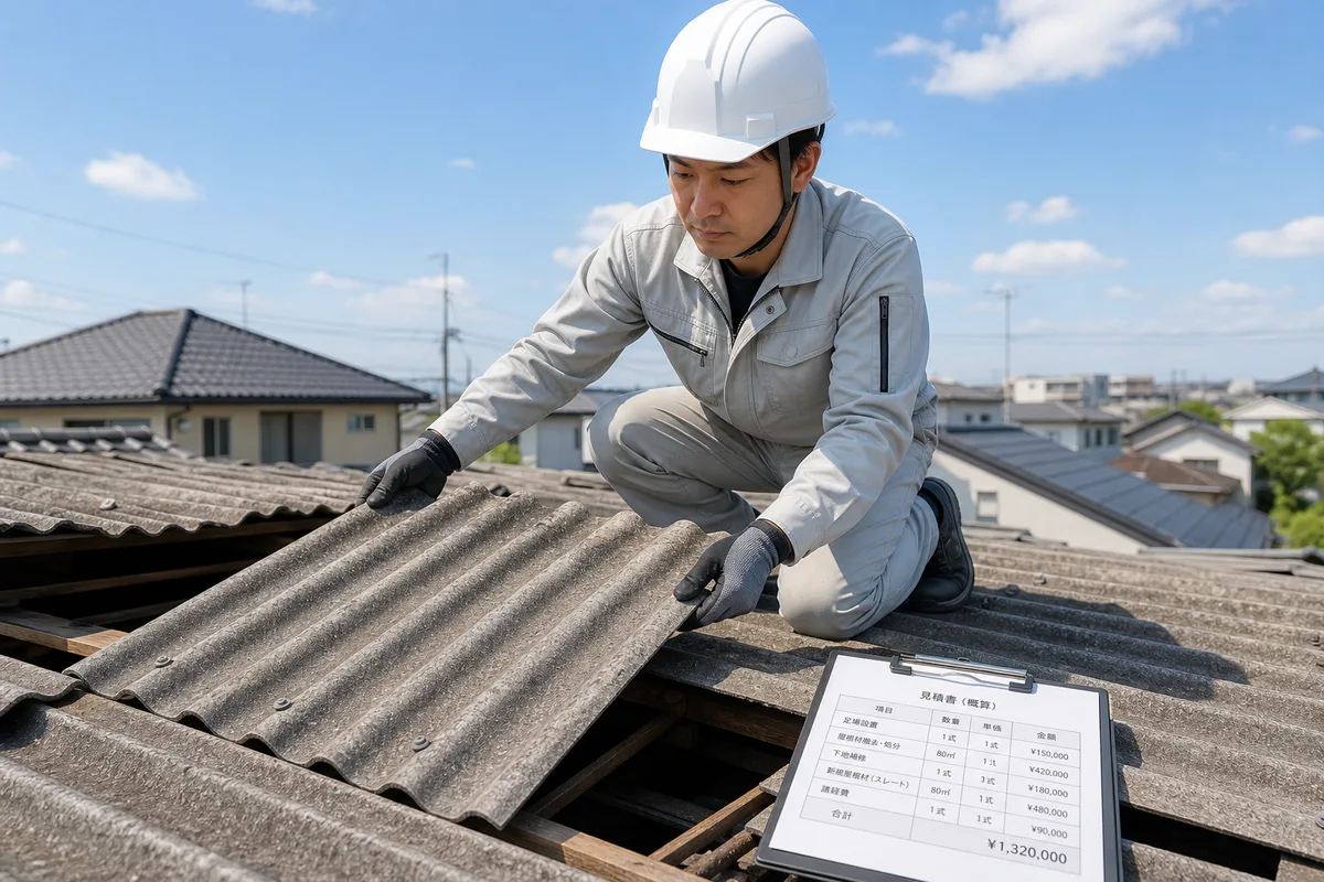 アスベスト レベル3（屋根スレート・成形板）撤去費用｜単価相場と工事の注意点