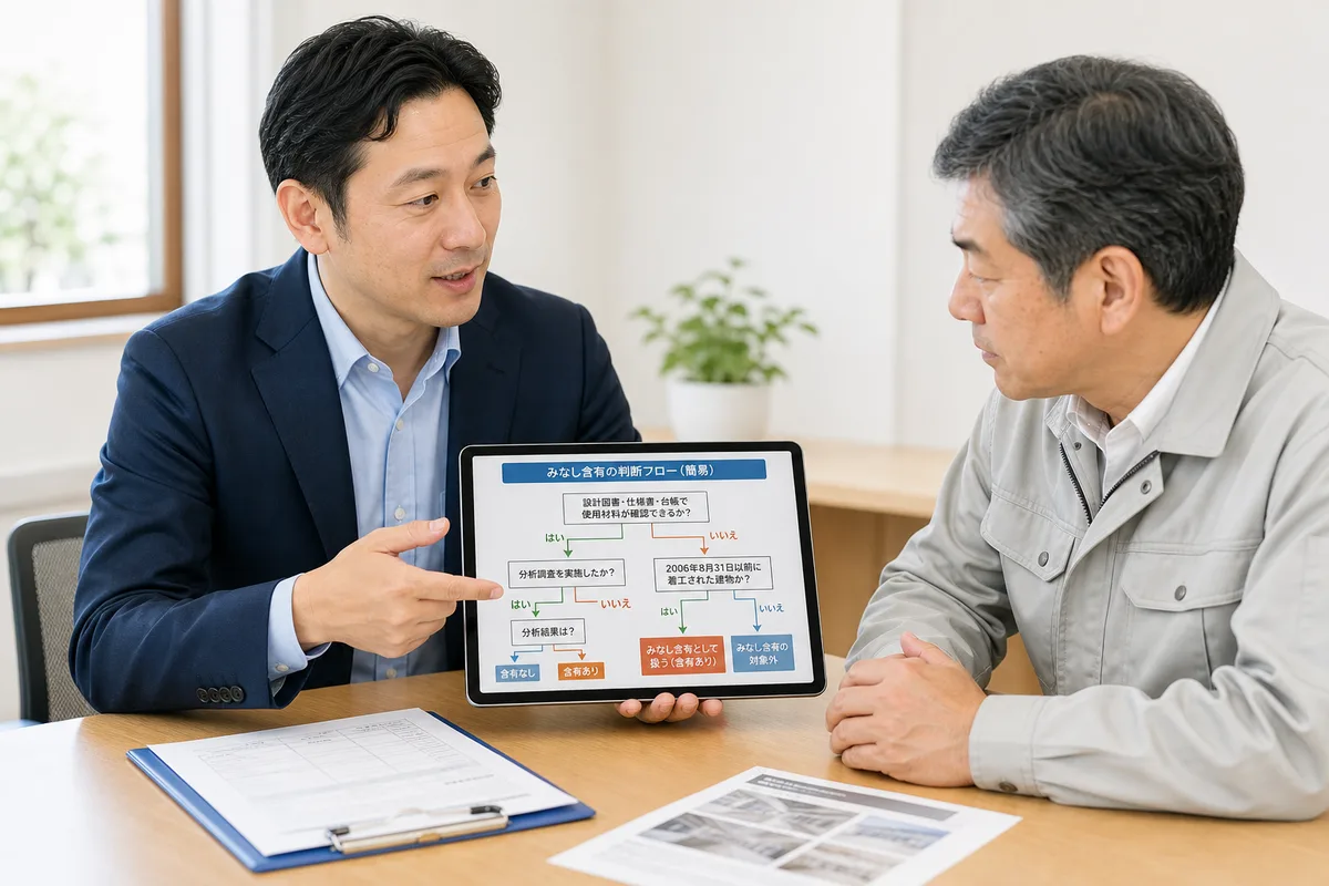 アスベスト「みなし含有」とは｜調査省略の判断基準・リスク・対処法