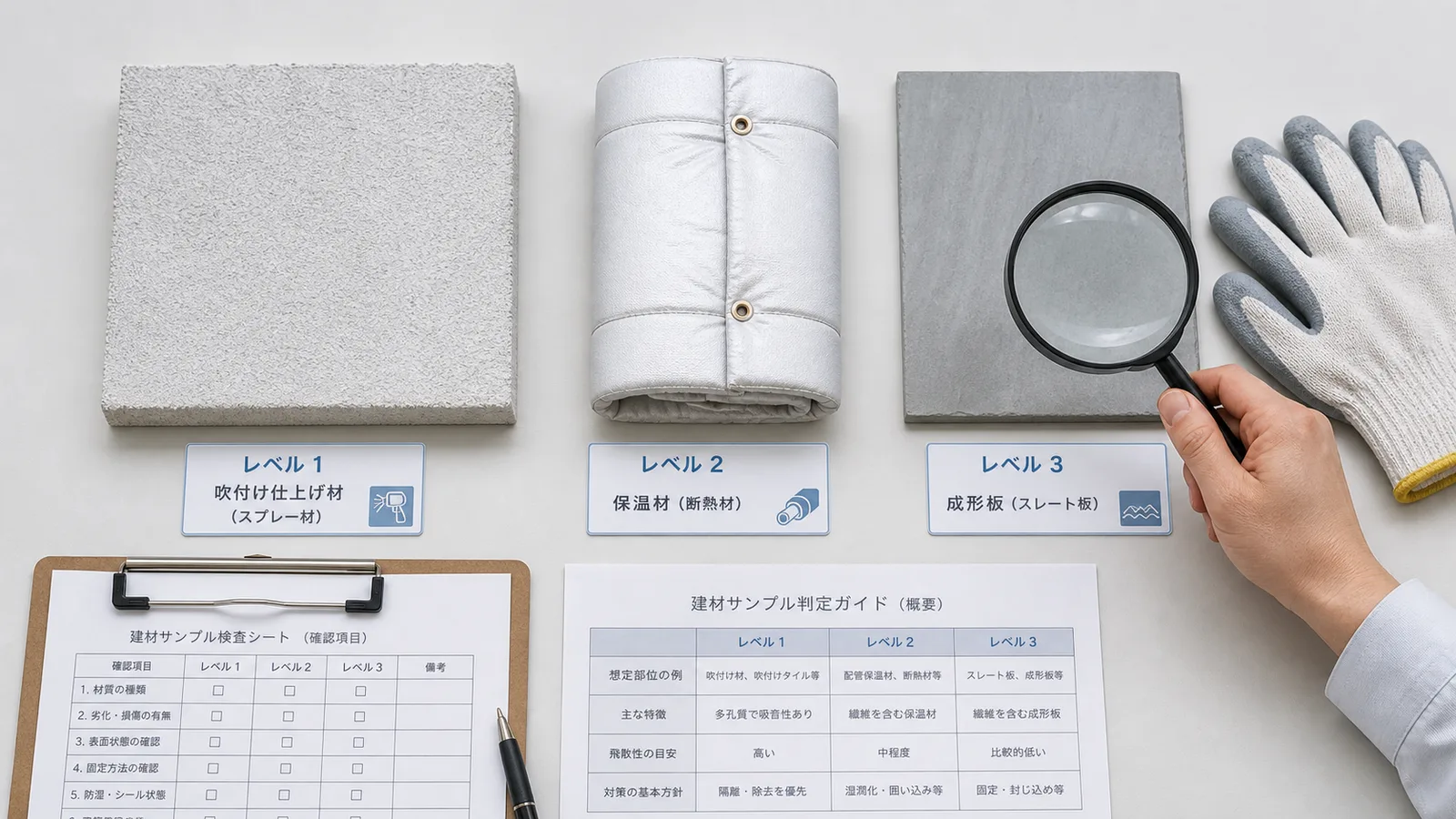 石綿含有建材のレベル別一覧|L1〜L3の特徴と費用相場